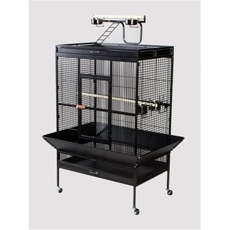 PREVUE PET PRODUCTS Prevue Pet Products 3153BLK 30 in. x 22 in. x 63 in. Wrought Iron Select Cage - Black 3153BLK